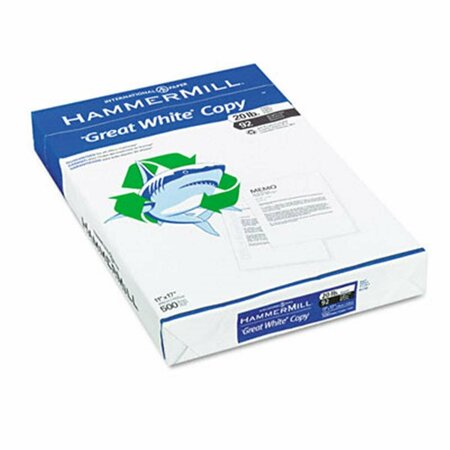 HAMMERMILL Great White Recycled Copy Paper  92 Brightness  20lb  11 x 17  500 Sheets HA32507